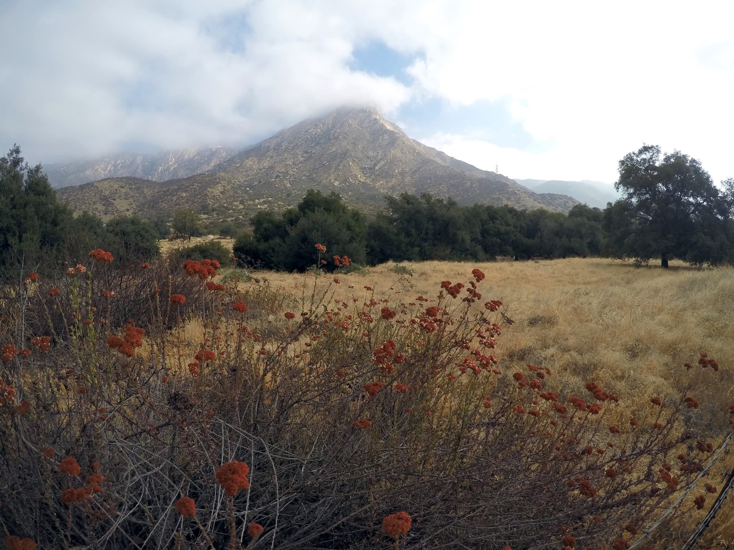 South face of El Cajon Mountain rising over East County, San Diego