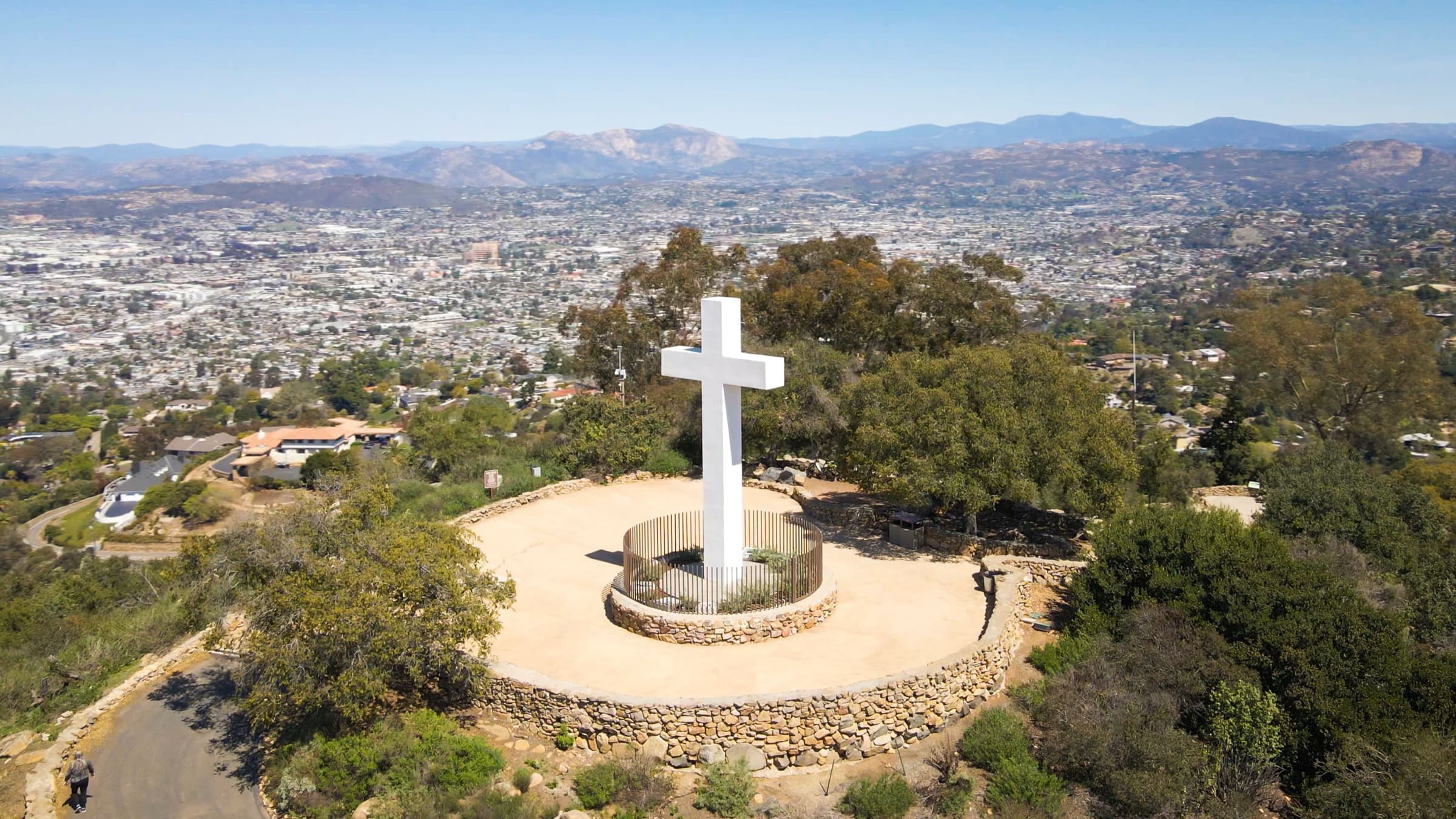 Mount Helix Park aerial view overlooking La Mesa and East County