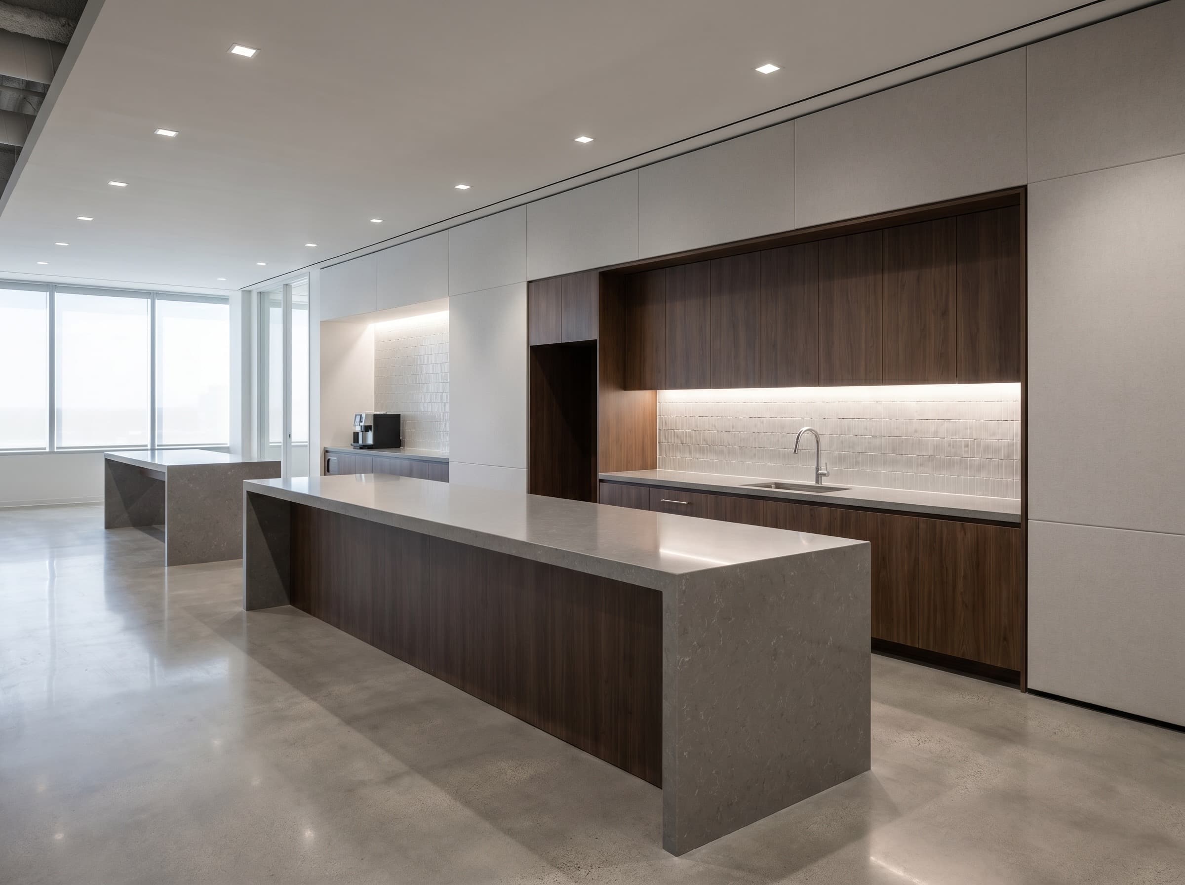 Commercial countertop and shared-surface installation