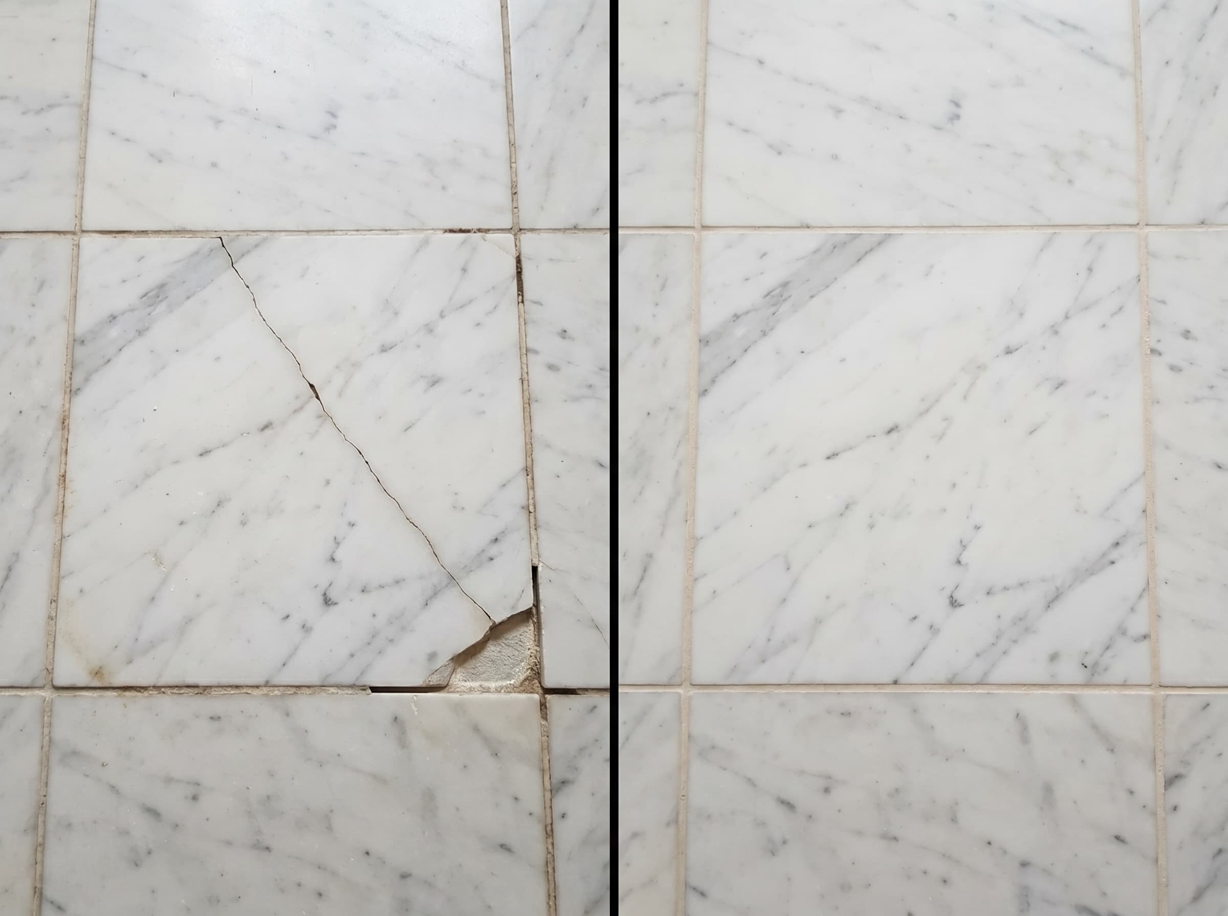 Residential tile repair and small-job work in progress