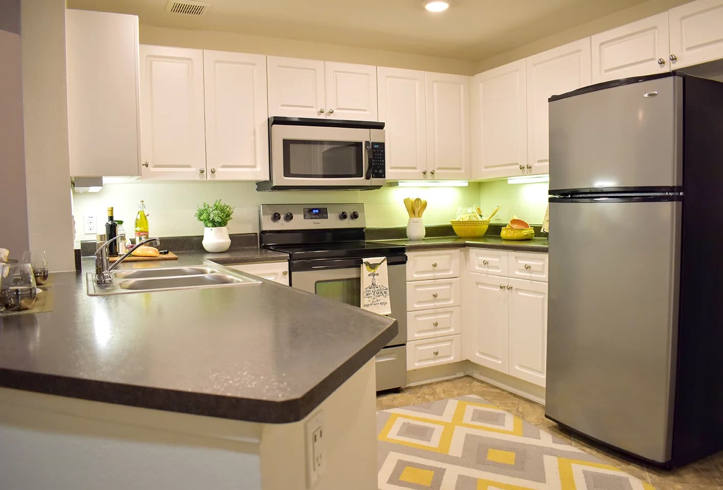 Garden Communities interior, finished unit with tile and surface work