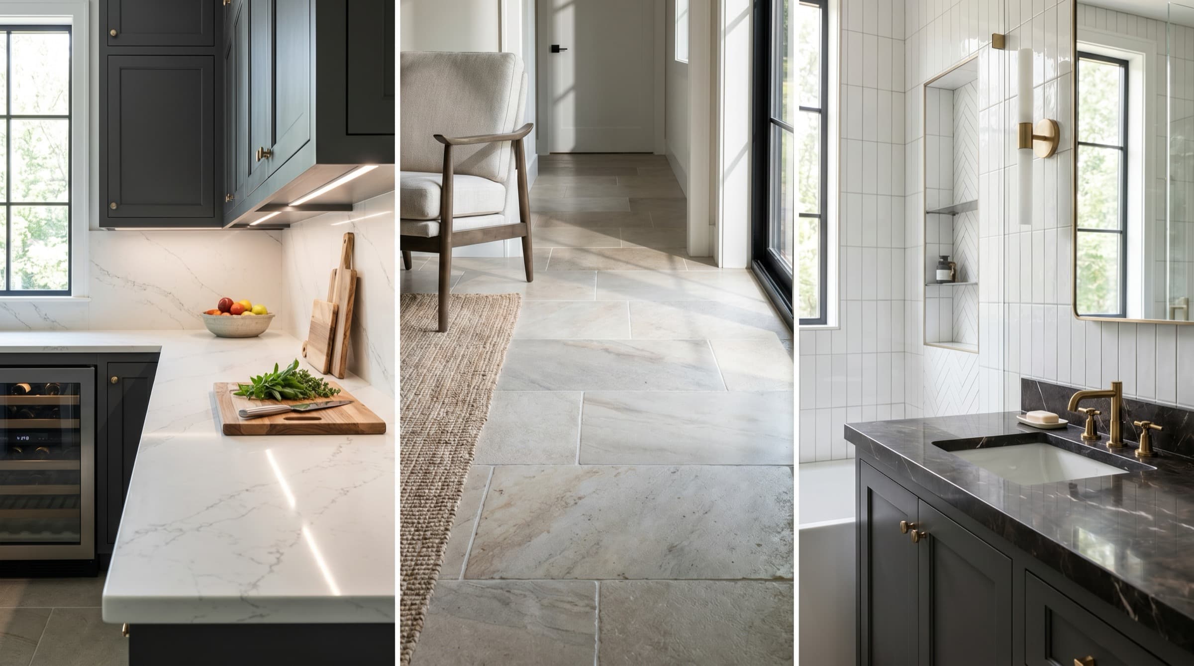 San Diego tile and stone work in a warm finished interior